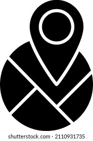 Circle Location Glyph Icon Vector