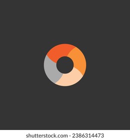 Logo de círculo con 4 colores y fondo negro