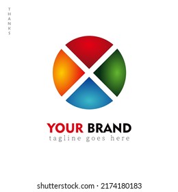 circle logo with 4 gradients color