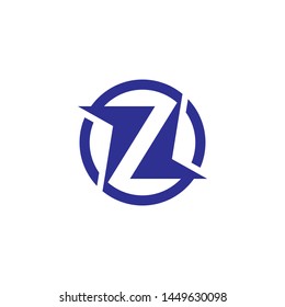 circle logo with arrow and abstract letter Z design inspiration