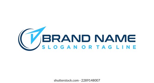 logotipo de círculo con combinación de signo de flecha
