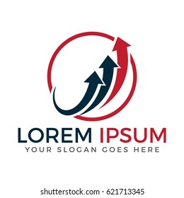 Circle Logo with arrows business logo design. Progress and Success logo.