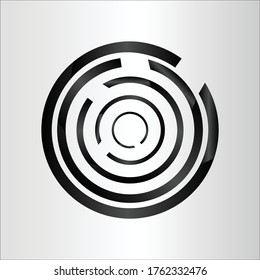 Circle logo. black abstract circle on white baground. Vector