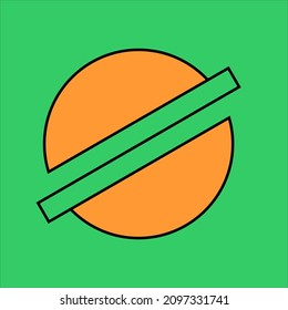 Circle logo burger logo flat style