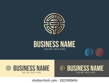 Circle Logo business card Design Vector Illustration