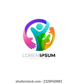 Circle-Logo mit karitativen Design-Vektorgrafik, People-Logo und sozialem Design