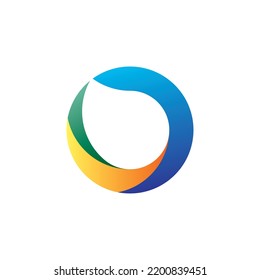 Circle Logo Combination Blue Yellow Green Stock Vector (Royalty Free