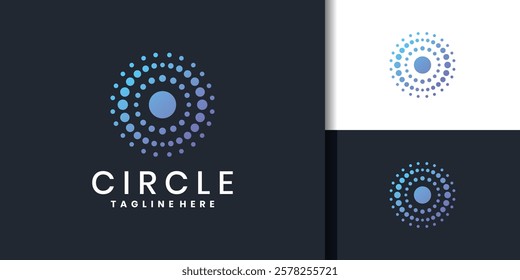 Circle logo design with abstract dotted concept