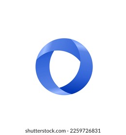 circle logo design, colored blue