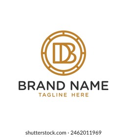 circle logo design with DB letters
