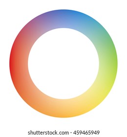 Circle Logo Design Filled With Blue Green Yellow Orange Red Purple Rainbow Gradient Mesh Masked By White