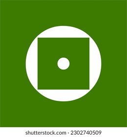  Circle logo design with a square on the negative space and a dot in the middle.. Music logo design.