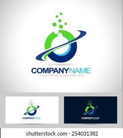 Circle Logo Design With Swash And Blue Green Colors. Creative Letter O Logo. 