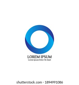 circle logo design template with blue color 