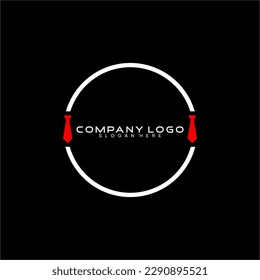 Diseño del logotipo de círculo con dos corbatas.