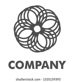 circle logo design vector line