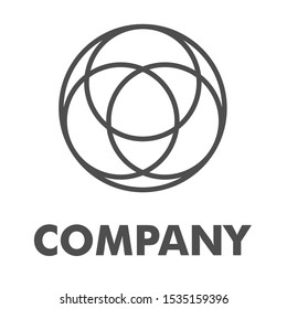 circle logo design vector line