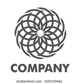 circle logo design vector line