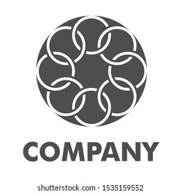 circle logo design vector line