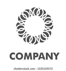 circle logo design vector line