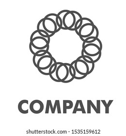 circle logo design vector line