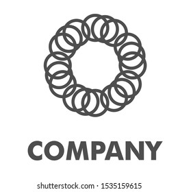 circle logo design vector line