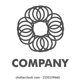 circle logo design vector line