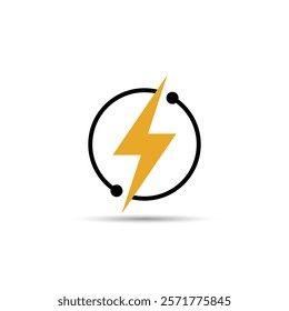 Circle Logo with Electricity Symbol in the middle. Suitable for Energy and Electricity companies.