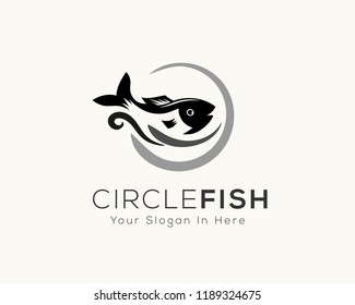 Circle logo fish on water