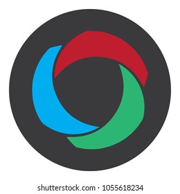 circle logo flat icon