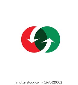 Logo giratorio rojo verde