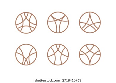 Circle logo. Geometric emblem with semicircle. Vector element for mosaik, pattern and grid.