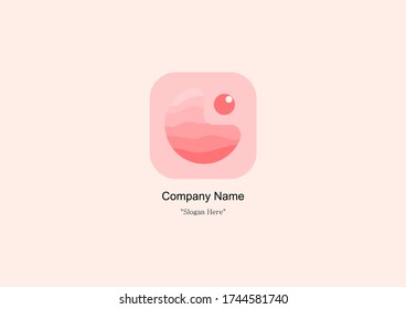 circle logo with gradations of pink