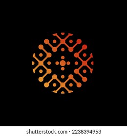 circle logo graphic vector illustration with dots. good for company logos.