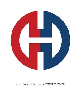Circle Logo H letter template 1
