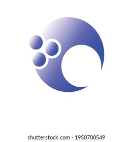 circle logo icon blue white bubble like moon
