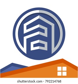Circle logo icon for business development of construction services, with the initial of the letter A