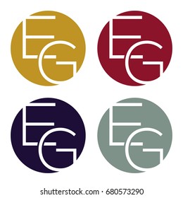 Circle logo icon with a combination of two-letter initials, E and G.