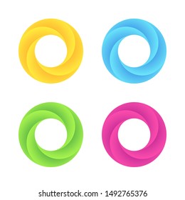 Circle logo icons in different colors