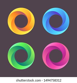 Circle logo icons in different gradients