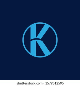 Circle logo initial letter K for business company or brand product