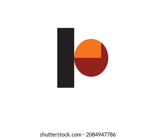 
circle logo and letter I in black, orange and red, a simple and easily recognizable logo for a product or company brand
