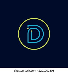 Circle IT logo letter D tech software digital logo