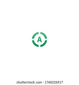 Circle A  logo letter design concept in gradient colors illustration