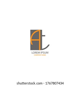 Circle At logo letter design concept in orange and black colors