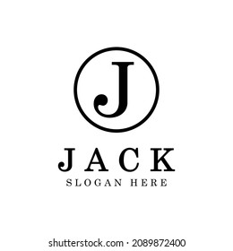 Circle logo with letter J monogram for business stample template