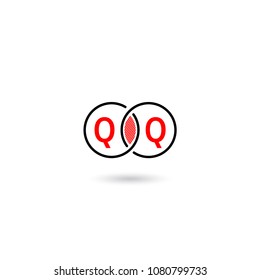 Circle Logo Letter QQ Design. Can be adapt to Corporate identity, logo, icon, symbol and brand identity.