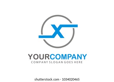 Circle Logo Letter X Vector Design
