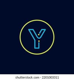 Circle IT logo letter Y tech software digital logo