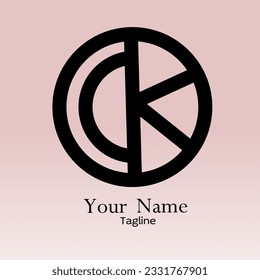 logotipo de círculo con letras c y k para la empresa